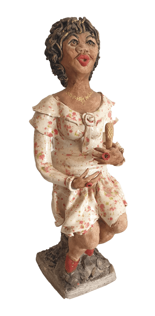 Woman Singer Clay Sculpture