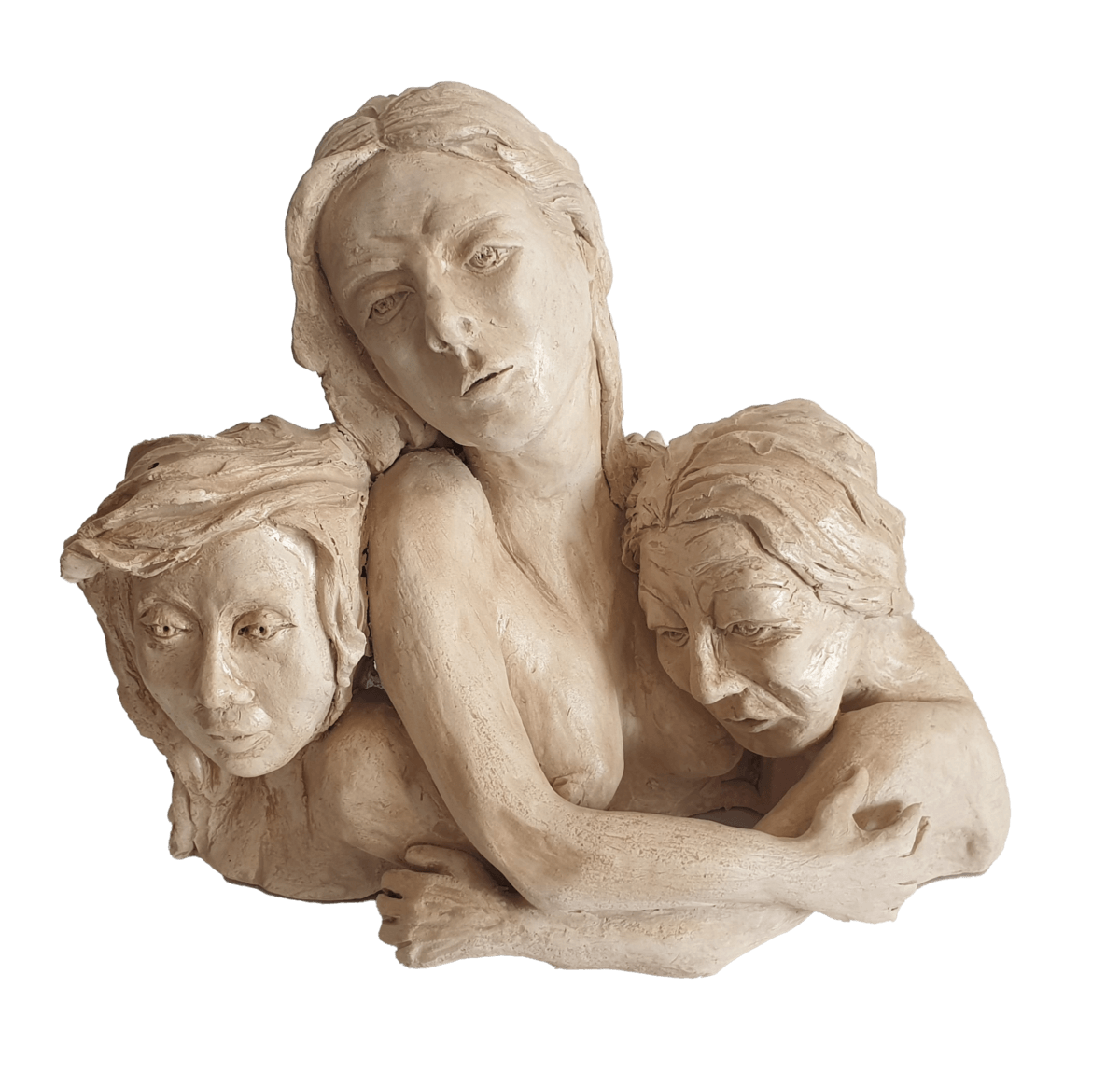 Three Generations Ladies Clay Sculpture