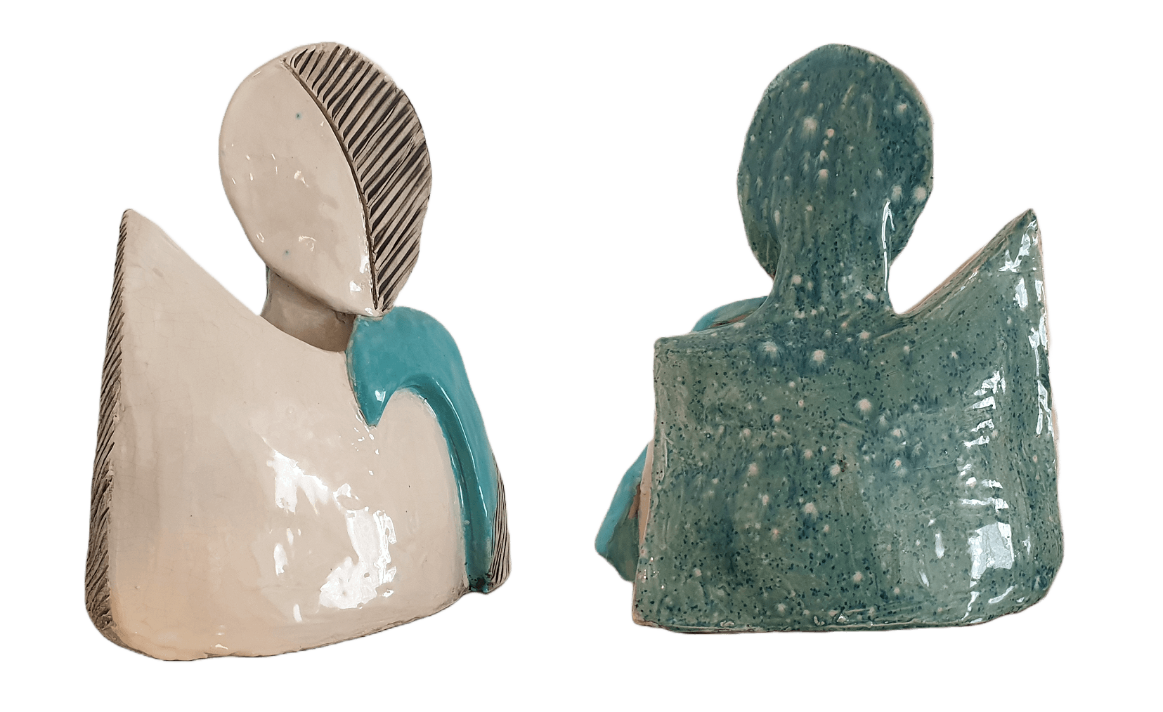 Blue Shades Woman Figure Sculpture